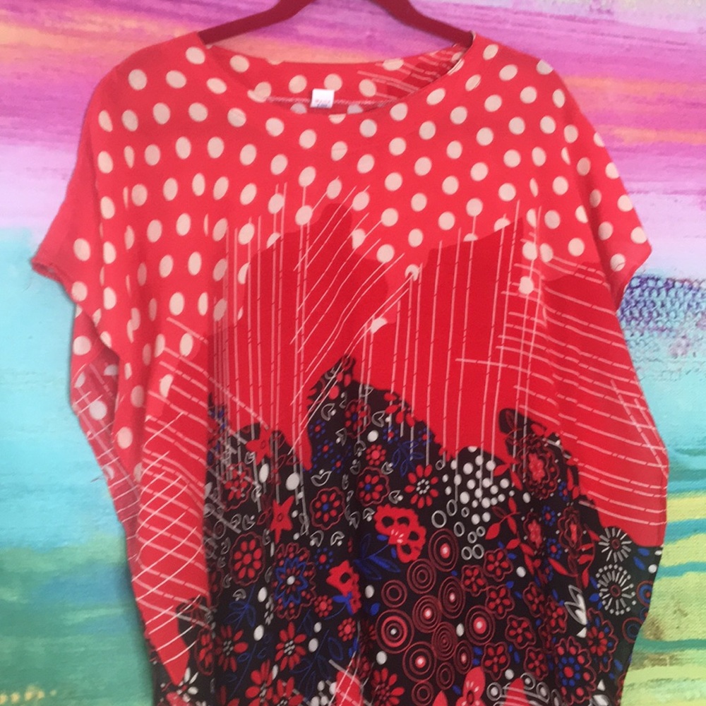 Orange/ Multicolor Caftan - image 2